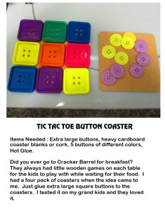 Tick Tack Toe Button Coaster